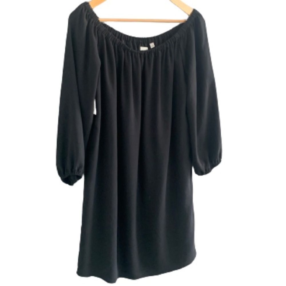 Wilfred Aritzia Off Shoulder Long Sleeve Light Black Duree Dress Medium $125 NWT